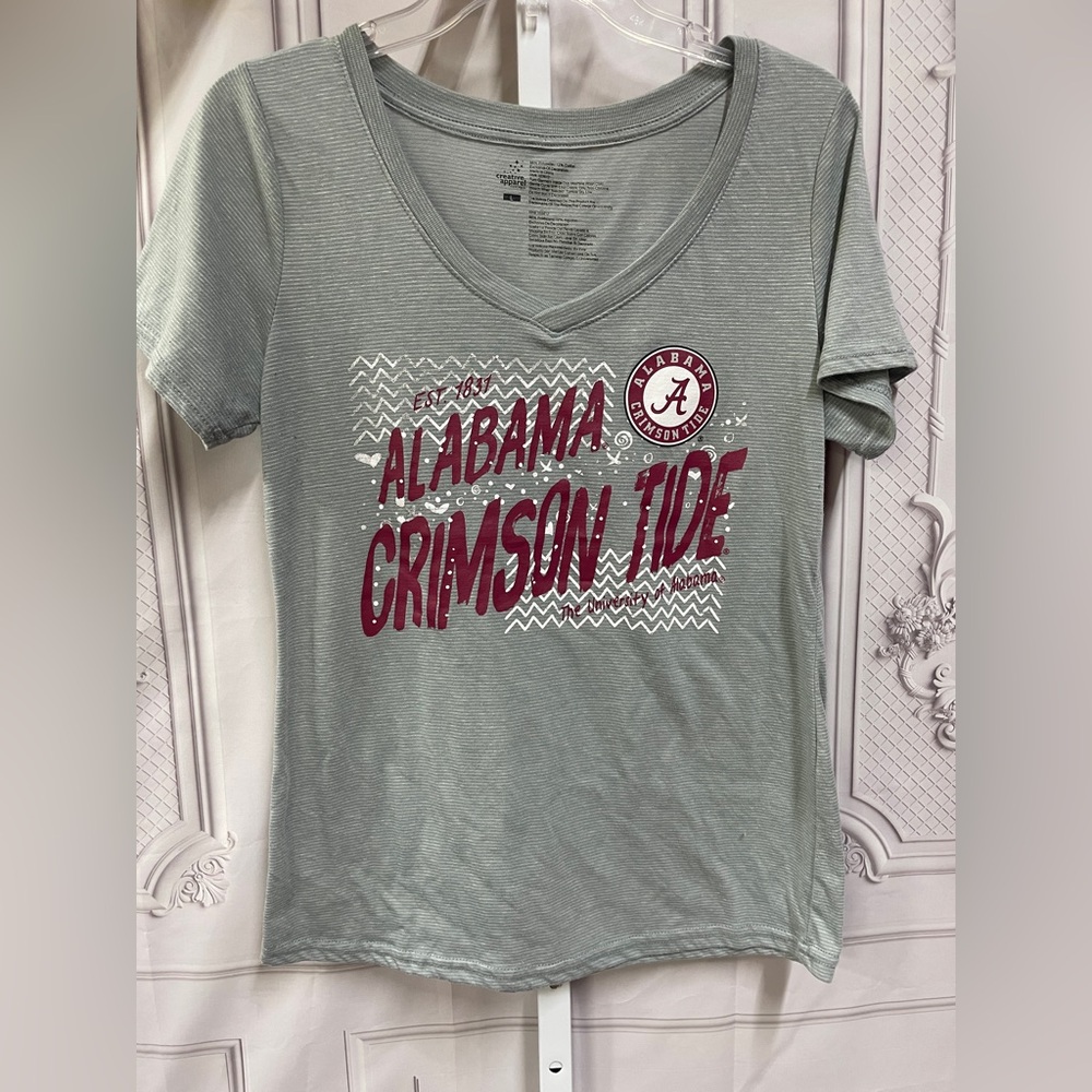 Alabama Crimson Tide Gray V-Neck T-Shirt Small